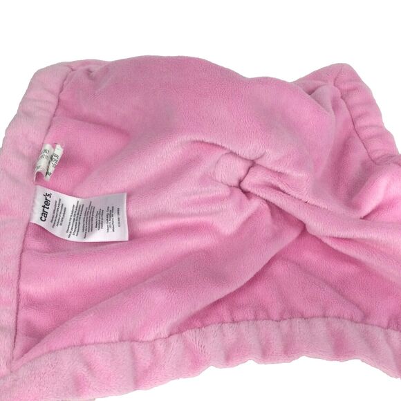 Carter's Elephant Pink w/Bow & White Polka Dots Baby Girl Security Blanket Lovey - Picture 6 of 7